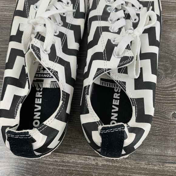 Women's Converse All Star Sneakers Shoes - Size 11 - Black / White Zig-Zag - Picture 11 of 14
